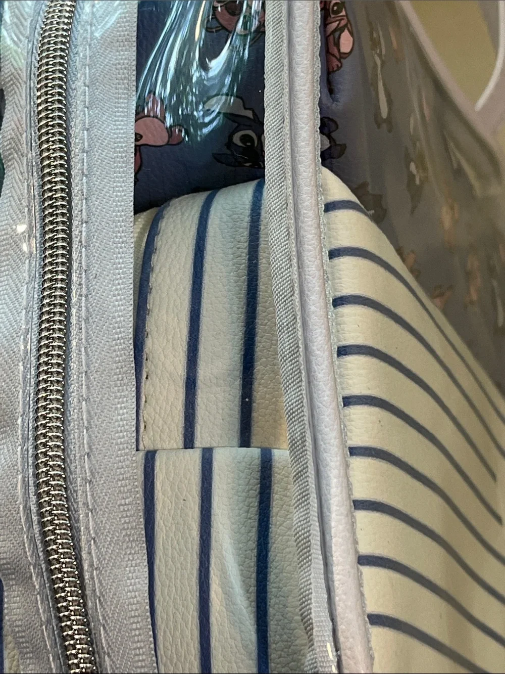 Primark Clear Kids Tote with Pink & Blue Character Panel
